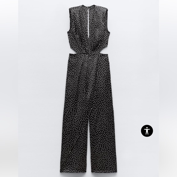 Zara long polkadot jumpsuit NWT - Picture 4 of 5